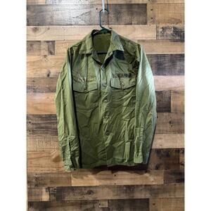 Vintage U.S. Army Utility Shirt P64 1960s Third Army Patched -Size M/L